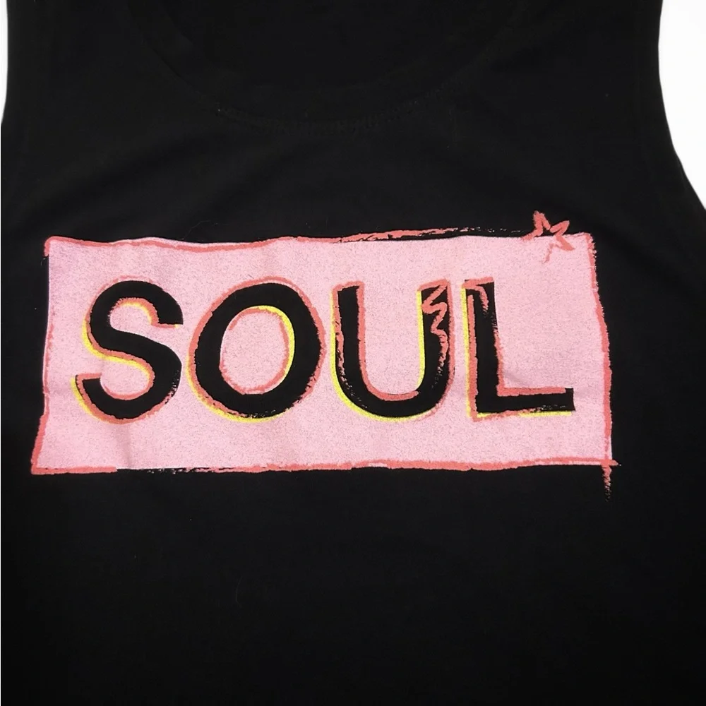 Soulcycle Small Pink Renee Black Asymmetric Tank top